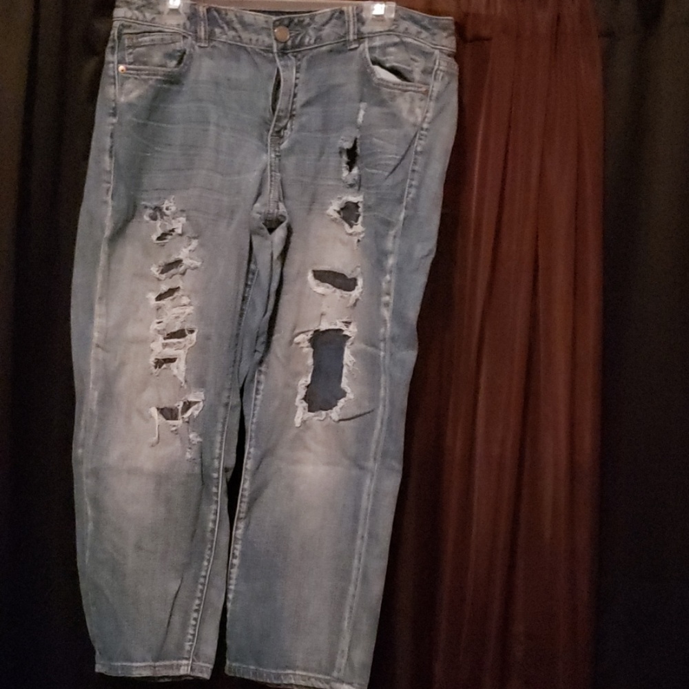 Blue distressed jeans